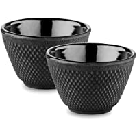 Los mejores  - Velaze Juego de Tazas de Té de Hierro Fundido de Estilo Japoneso 2 Piezas 120ml- Negro